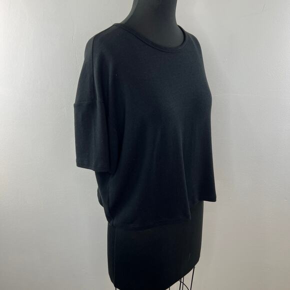 Aritzia Wilfred Free Round Neck Casual Tee Black Short Sleeve Pullover Size S - Picture 4 of 10